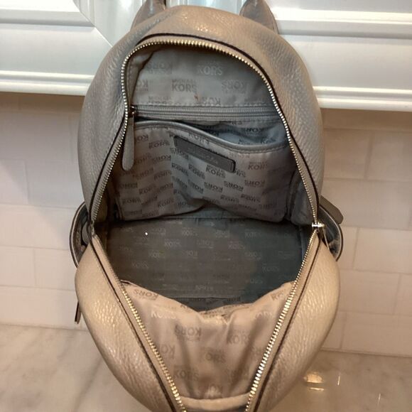 Michael Kors Abbey Pearl Pebbled Leather Studded Backpack - Picture 11 of 16